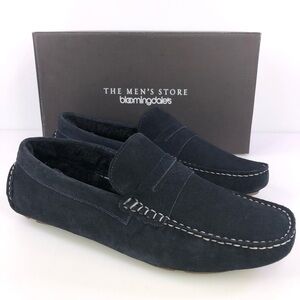 The Men's Store at Bloomingdale's Men's Shearling Moc Toe Slippers Navy Size 10